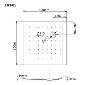 ELEGANT SHOWERS Rectangular Square Shower Screen Base Thickened Acrylic - Elegantshowers