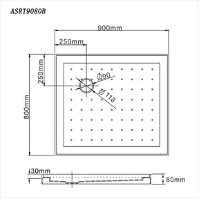 ELEGANT SHOWERS Rectangular Square Shower Screen Base Thickened Acrylic - Elegantshowers