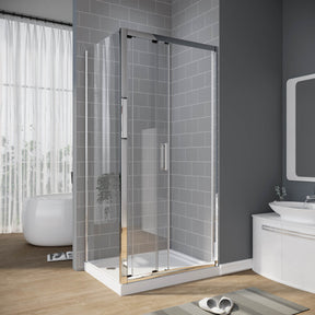 ELEGANT SHOWERS 3 Panel Sliding Door with Side panel Shower Enclosure - Elegantshowers