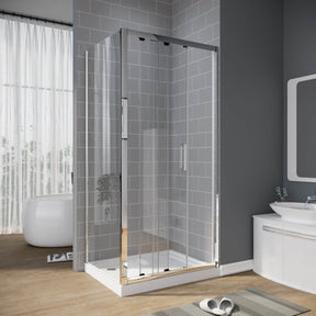 ELEGANT SHOWERS 3 Panel Sliding Door with Side panel Shower Enclosure - Elegantshowers