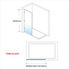 Elegant Showers Walk In Shower Frameless Screen Hinged Black Hardware 10mm Toughened Glass - Elegantshowers