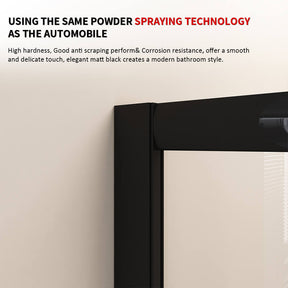 Black Framed Corner Rectangular Shower Enclosure with 2 Sliding Doors - detail 3