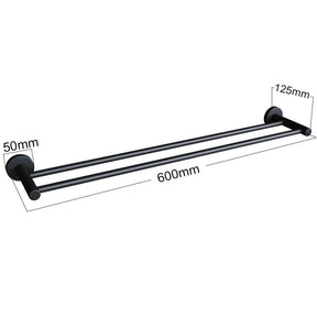 Black Towel Rail Bathroom Towel Rack Wall Mounted Stainless Steel - Elegantshowers