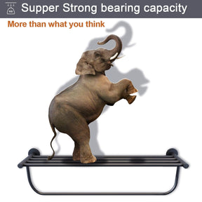 Black Towel Rail Bathroom Towel Rack Wall Mounted Stainless Steel - Elegantshowers