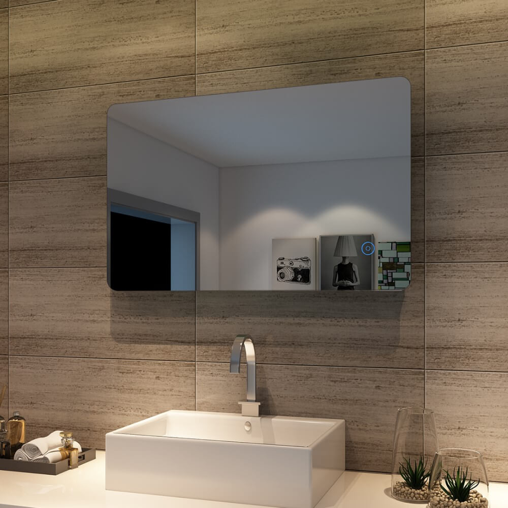 800x500mm Back LED Light Rectangular Bathroom Mirror light off