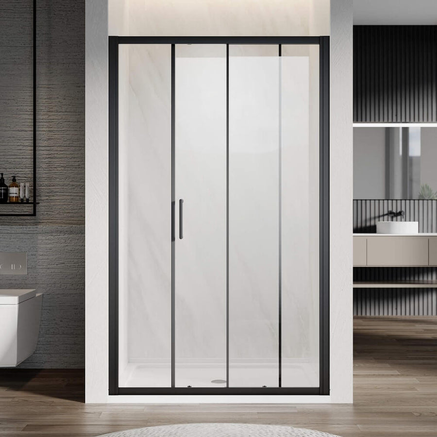 8mm Glass Black Frame Sliding Shower Screen Door - Elegant Showers