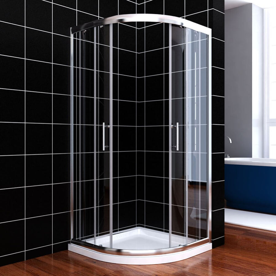 Rounded Shower Corner Curved Framed 2 Sliding Door Shower Screen - Elegant Showers