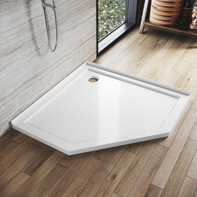 Diamond Solid Shower Base Stone Resin Shower Tray - Elegantshowers