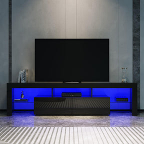 Elegant Showers 1800mm 16 Colors LED TV Entertainment Storage Unit Black