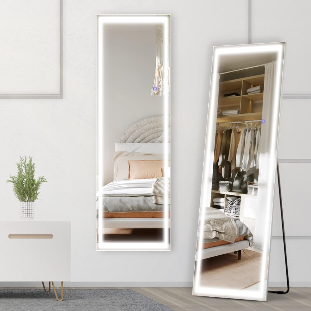 led light wall mounted long dressing mirror