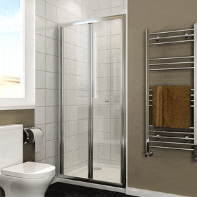 Dynamic display of framed bifold shower door