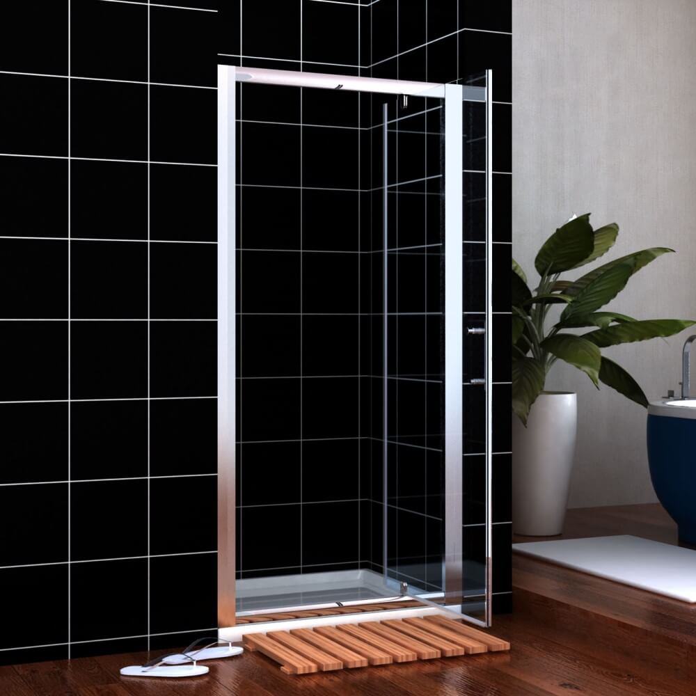 Elegant Showers Framed Pivot Shower Screen Door Wall To Wall Fits - Elegantshowers