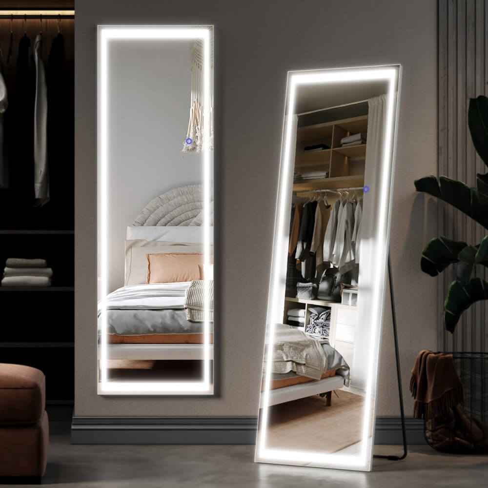 3 color led light full length dressing mirror with square corner scene2