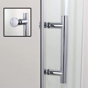 ELEGANT SHOWERS Frameless Pivot Shower Door 180 Swing Handle- Elegantshowers