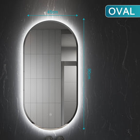ELEGANT SHOWERS Anti-Fog Oval LED Illuminated Bathroom Mirror