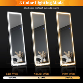 Elegant Dressing Mirror Standing Floor/Wall Mounted Hanging Round Corner 160x50cm - Elegantshowers