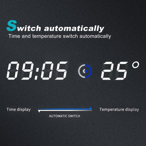 ELEGANT SHOWERS Anti-fog Clock LED Illuminated Bathroom Mirror