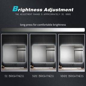 ELEGANT SHOWERS Anti-fog Clock LED Illuminated Bathroom Mirror