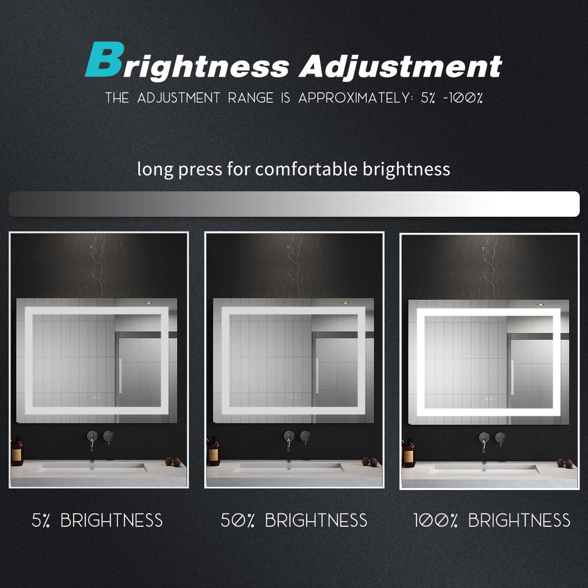 700x900mm LED Bathroom Mirror RGB Anti-Fog Aluminum main image 0