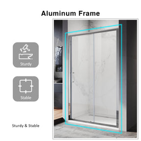 ELEGANT SHOWERS Sliver Frame Sliding Shower Door - Elegantshowers