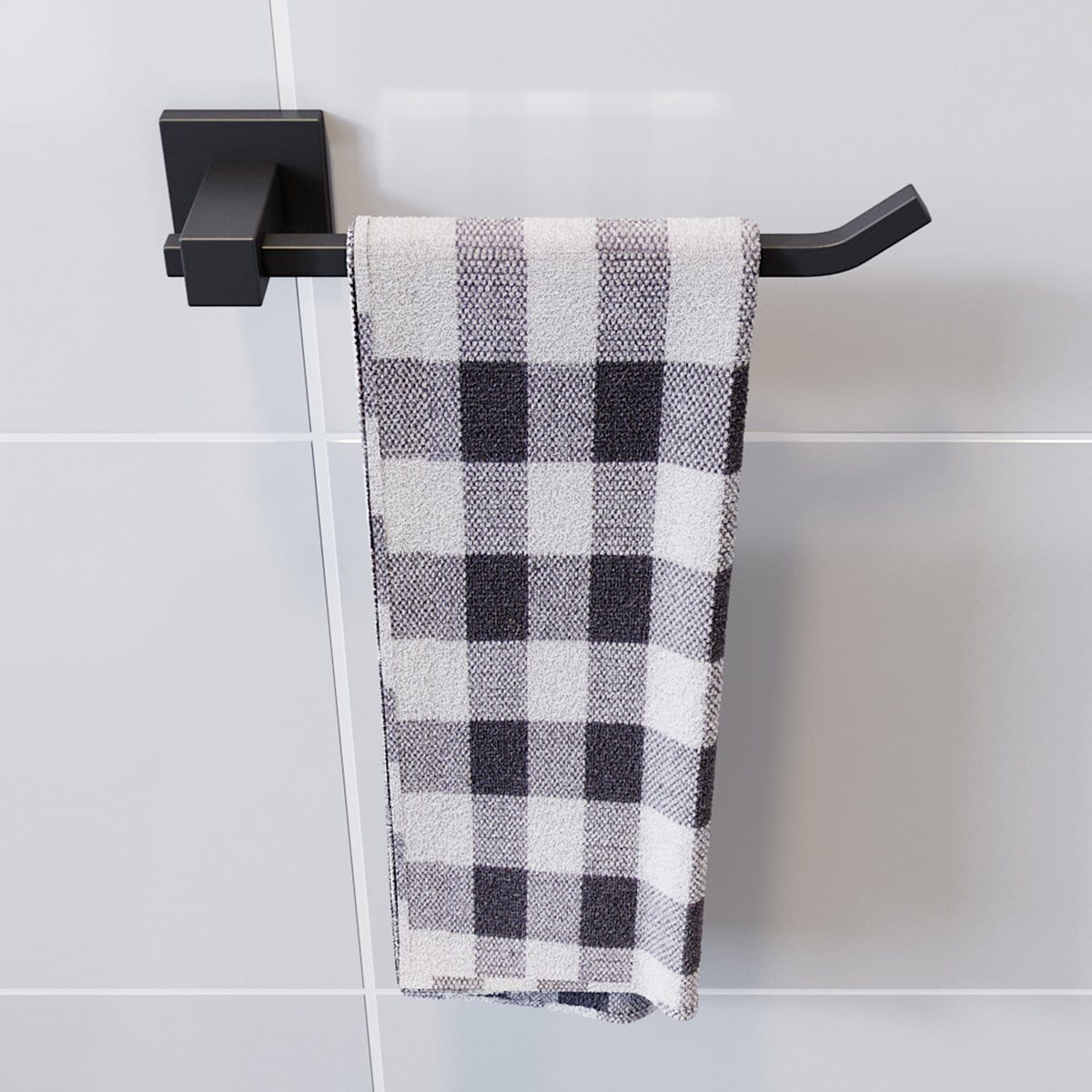Towel Rail Bathroom Towel Rack Wall Mounted Stainless Steel Black - Elegantshowers