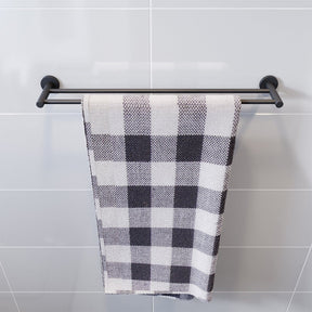 Black Towel Rail Bathroom Towel Rack Wall Mounted Stainless Steel - Elegantshowers