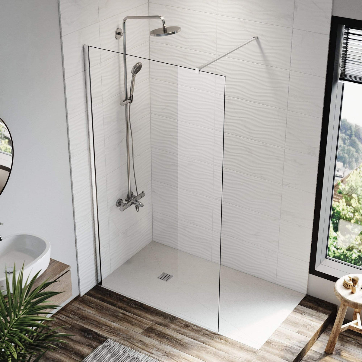 ELEGANT SHOWERS Walk In Shower Enclosure Frameless Glass - Elegantshowers