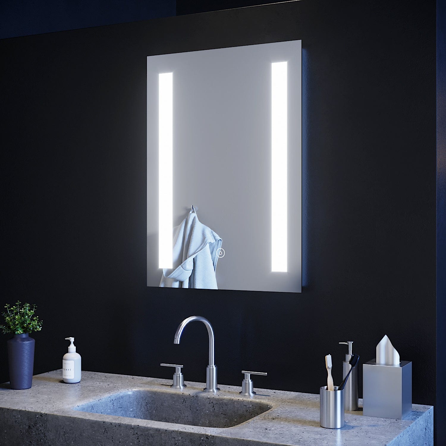 ELEGANT SHOWERS 500x700mm Bathroom LED Mirror Front White Lighted Touch Switch - Elegantshowers