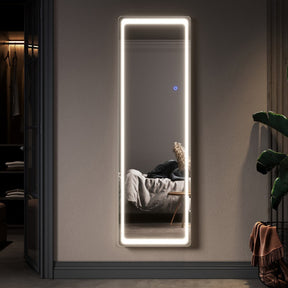 Elegant Dressing Mirror Standing Floor/Wall Mounted Hanging Round Corner 160x50cm - Elegantshowers