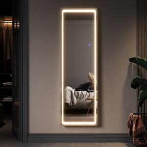 Elegant Dressing Mirror Standing Floor/Wall Mounted Hanging Round Corner 160x50cm - Elegantshowers