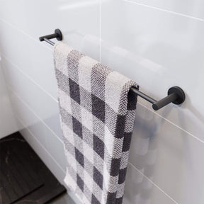Black Towel Rail Bathroom Towel Rack Wall Mounted Stainless Steel - Elegantshowers