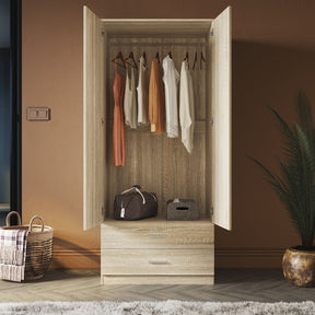 ELEGANT 2 Door 2 Drawers Wardrobe 180cm Multi-purpose Cabinet - Elegantshowers