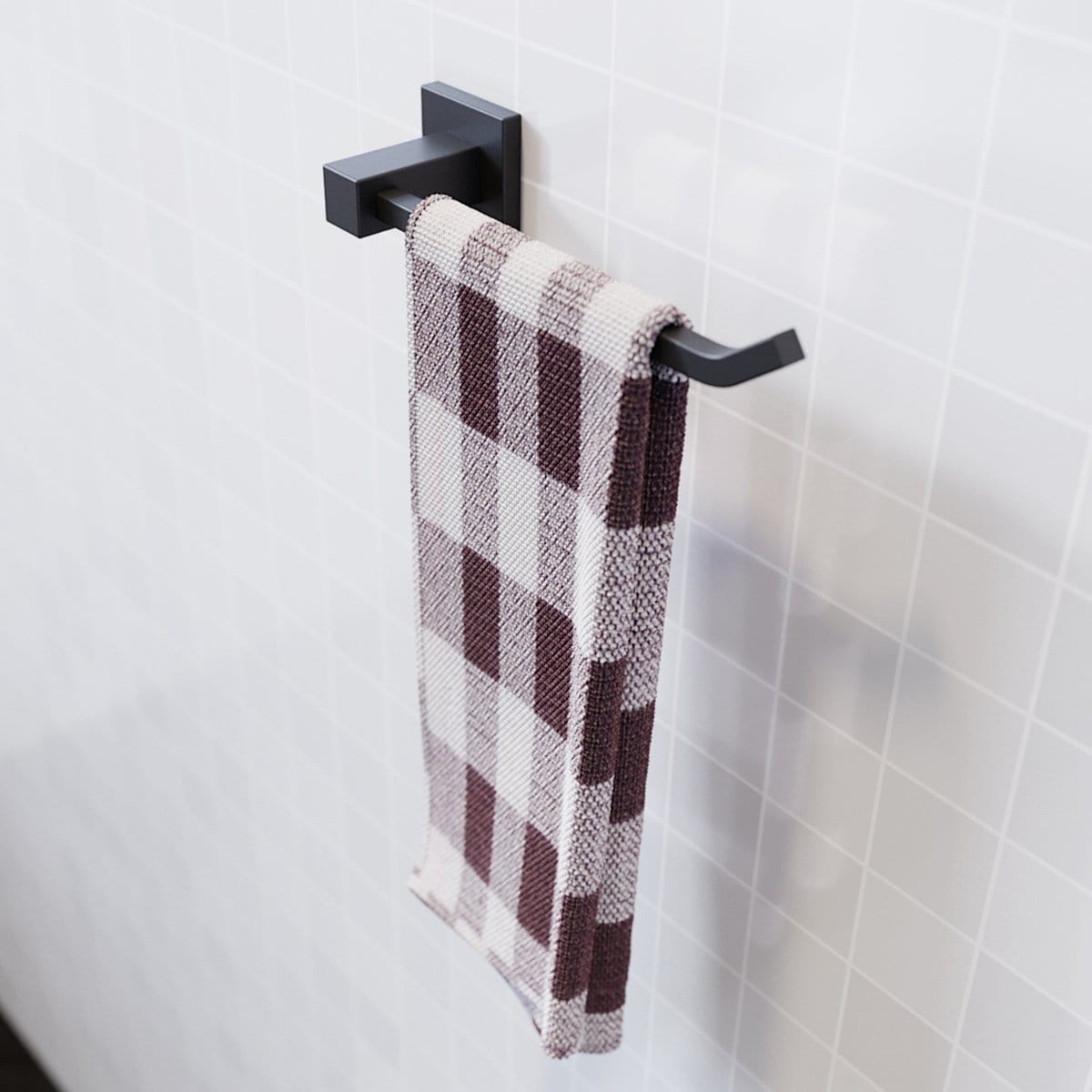Towel Rail Bathroom Towel Rack Wall Mounted Stainless Steel Black - Elegantshowers