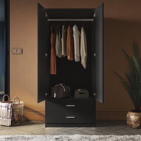 ELEGANT 2 Door 2 Drawers Wardrobe 180cm Multi-purpose Cabinet - Elegantshowers