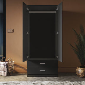 ELEGANT 2 Door 2 Drawers Wardrobe 180cm Multi-purpose Cabinet - Elegantshowers