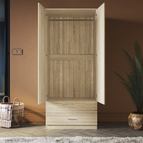 ELEGANT 2 Door 2 Drawers Wardrobe 180cm Multi-purpose Cabinet - Elegantshowers