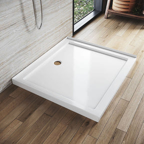 Rectangular Durable Solid Acrylic Fiberglass Shower Base White - Elegantshowers