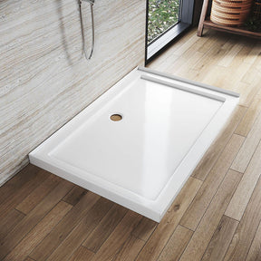 Rectangular Durable Solid Acrylic Fiberglass Shower Base White - Elegantshowers