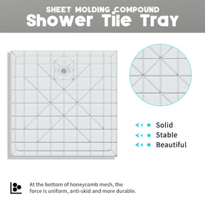 ELEGANT Rectangle Durable SMC Shower Base White with Waste and Drain Plugs - Elegantshowers