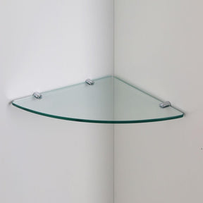 Bathroom Round Corner Glass Shelf 8mm Tempered Toughen Clear Glass - Elegantshowers