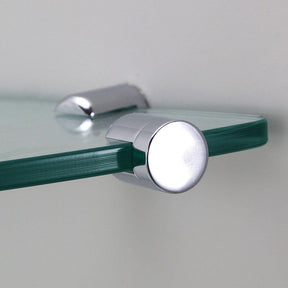 Bathroom Round Corner Glass Shelf 8mm Tempered Toughen Clear Glass - Elegantshowers
