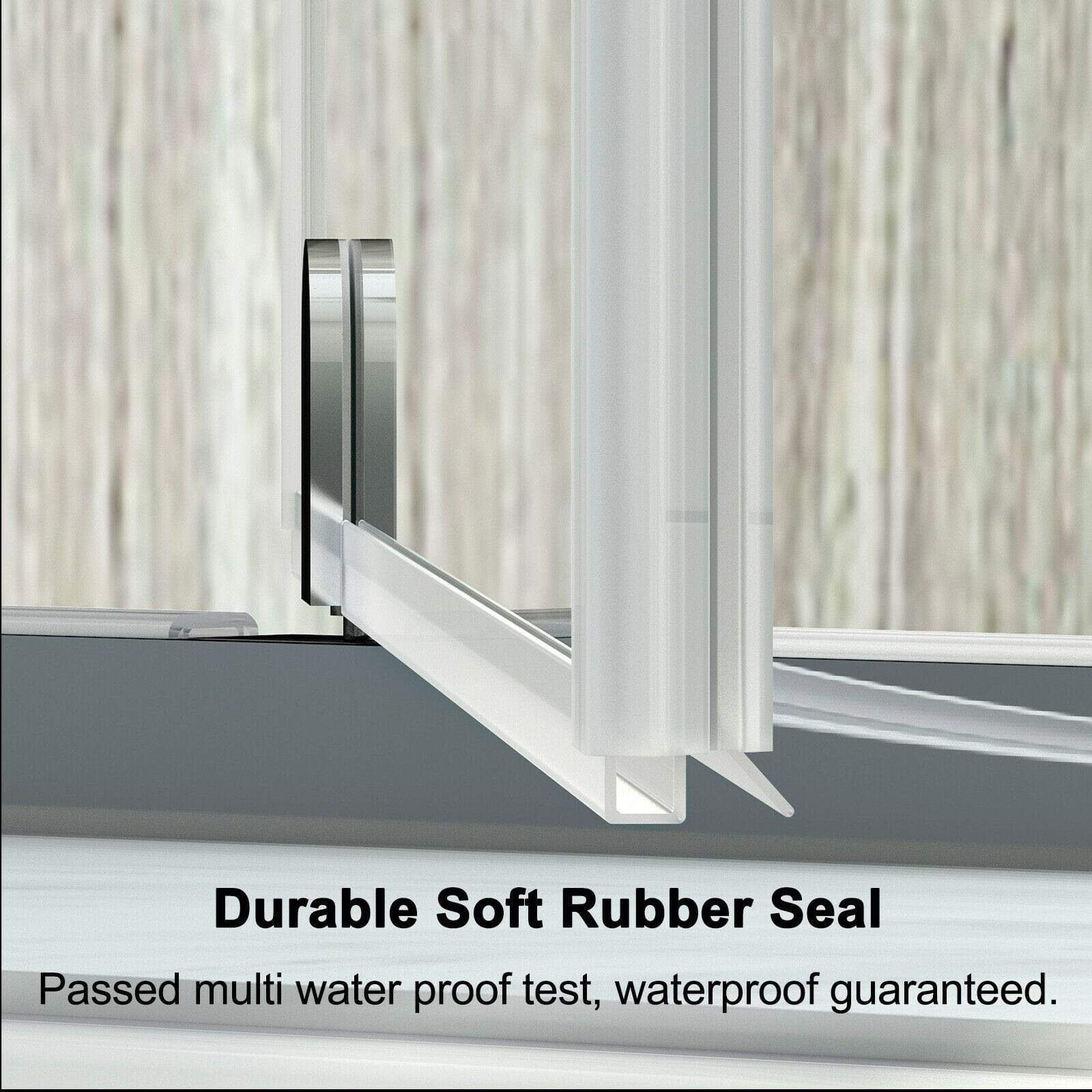 ELEGANT SHOWERS Framed Pivot Shower Screen Door Wall To Wall Fits Durable Soft Rubber Seal- Elegantshowers