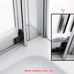 ELEGANT SHOWERS Framed Pivot Shower Screen Door Wall To Wall Fits Magnetic Seal- Elegantshowers